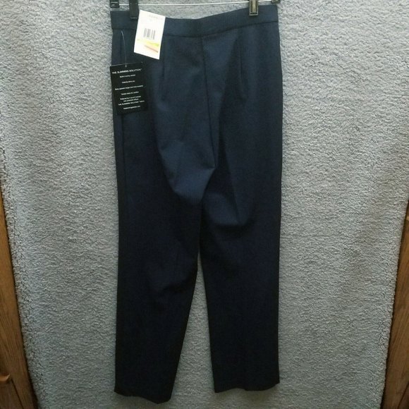 Sag Harbor NWT Women's 4P Stretch Navy Blue Slimming Pants 29.25" 28.75" 9.75" - Picture 4 of 10